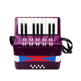 Kids Children 17-Key 8 Bass Mini Small Accordion Educational Musical Instrument for Beginner Birthday New Years Gift