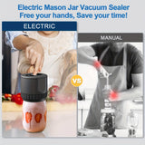 1set, Mason Jar Electric Vacuum Sealer With 10 Lids, Wide Mouth And Regular Mason Jar Food Storage Automatic Canning Sealing Machine Kit