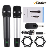 Professional UHF Wireless System Handheld Cordless Microphone &Receiver Rechargeable Mic 16 Channels for Video Live