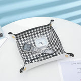 Foldable PU Leather Desktop Storage Tray For Coin Trinket Multifunctional Home Decoration Accessories Organizer