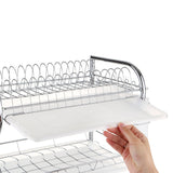 Multi-functional 3-Tier Dish Storage Draining Rack - Kitchen Supplies with Chopstick/Knife/Cutting Board Holder