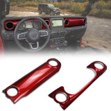 Center Console Panel Dashboard Cover Trim for Jeep Wrangler JL 2018-2021/ Gladiator JT 2020 Accessories (Red)