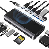13 In 1 Hd mi 3 Port Usb With VGA TF SD Card Reader 3.0 Jack Audio Laptops Type C Hub USB Docking Station