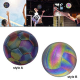 Holographic Reflective Ball Size 5 High Visibility Night Game and Training Sessions Gift for Soccer Compeon