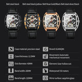 GUANQIN Brand Mechanical Automation Watch For Men Steel shell Waterproof Leather Men's watches Sapphire mirror Luminous Clock