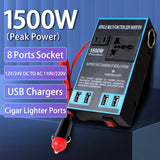 Car Inverter DC 12V 24V to 110V/220V AC Sockets Quick Charging USB Chargers Cigar Lighter Socket Power Adapter Converter