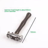 DIY Handmade Damascus Patterned Steel Hammer Leather Goods Hammer Stitch Finishing Hammer Carving Repair Tools With Ebony Handle