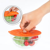 7pcs, Silicone Lids, Microwave Splatter Covers, 5 Sizes Reusable Heat Resistant Food Suction Lids Fits Cups,