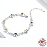 Heart Of The Ocean Sterling Silver Bracelet White Gold Plated