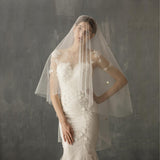 Star Style Hand Sewn Metal Combed Bridal Veil