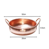 Hammered Copper Serving Bowl/Hot Pan - No Lid, Decorative Cooking Pot