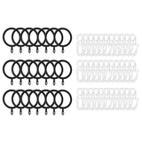 50 Pieces Metal Rings, Plastic Hooks, Curtain Rings For Window Curtain, Sier