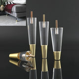 4PCS/Set Acrylic Furniture Legs Replacement Sofa Feet Chest Of Drawer Feet Cabinet Modern Clear Decor DIY Legs Tapered Style