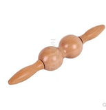 Manual two-wheel real wood wheel knock massage stick press the meridian-collateral-massage hine neck and waist point ma