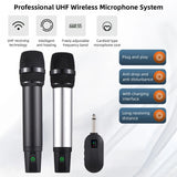 Professional UHF Wireless System Handheld Cordless Microphone &Receiver Rechargeable Mic 16 Channels for Video Live