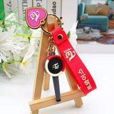 Black and pink support bar keychain