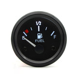 2'' 52mm Level Gauge, Pointer 12V Fuel Tank Meter with LED Backlight Rim Automotive Gauges for Universal Car Boat