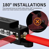DaierTek 275A 12V Power Distribution Block Car Audio Busbar 6 x 5/16" (M8) Terminal Stud Positive Ground Battery Bus Bar