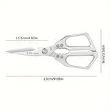 1pc Kitchen Stainless Steel Scissors, Special Strong Household Scissors, Bone Chicken Bone Scissors, Multifunctional Roast Food