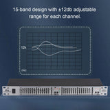 Btuty EQ-215 Dual Channel 15-Band 1U Rack Mount 2-channel Stereo Graphic Equalizer 110-240V
