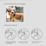 Pet Traction Rope Belt Double Adjustable for 2 Dogs Walking with Light Retractable Rotation Pet Rope Dual Dog Rope Leash