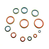 100/245PCS High Press Hydralic Rubber Sealing Gasket Oil Pipe Seal Gasket NBR Metal Seal Ring Assortment Oil Pipe Rubber Gasket