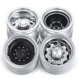 6Pcs Metal Front & Rear Hub Wheel Rim 10 Spoke For 1/14 Tamiya Trailer Tractor Truck RC Crawler Car Upgrade Parts