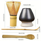 4pcs Matcha Egg Beater Set - Matcha Egg Beater (Chasen), Traditional Spoon