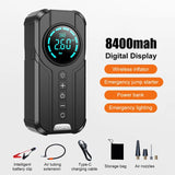 1000A Car Jump Starter Power Bank Tire Iator Portable Pump Air Compressor Battery Booster with EVA Storage Bag LED