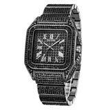PINTIME Ice Out Square Watch For Men Top Brand Luxury Full Diamond Mens Watches Ultra Thin Waterproof Hip Hop Clock Dropshipping