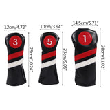 3Pcs Driver/Fairway Wood/Hybrid Club Head Cover Set Leather Golf-Club Headcovers Portable Golf Accessories for Women Men NEW