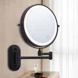 1pc Double-Sided Wall Mounted Makeup Mirror with LED Light and Magnifying Lens - Perfect for Bathroom and Vanity Use Christmas Decor Thanksgiving Gift 2023