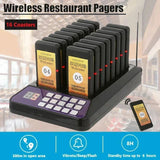 220V Restaurant Buzzer Pager Wireless Paging Guest Calg System for Cafe Dessert Shop Church Truck Court,Vibrate+Ring+Flash
