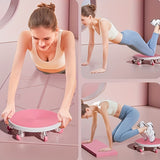 1pc Six Wheels Sliding Disc, Fitness Silent Abdominal Muscle Training Disc, Sports Equipment, With Kneeling Mat