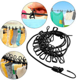 4M Non-slip stretch clothese With 12Clips Outdoor Camping Travel Stretchy Clothese Sock e Hanging Laundry Drying Rope