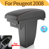 Peugeot 2008 Interior Center Storage Box with USB - Retrofit Car Accessory.