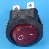 5Pcs 12/24/220V Round Rocker Switch 20MM 4 Pin ON/OFF DPST Latching LED Lighted On Car Push Button Switches Transparent Red