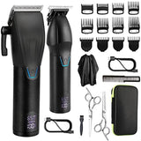 Clippers for Men,Professional Hair Cutting Kit,Cordless Barber Clipper and T-Blade Beard Trimmer Set