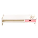 Laptop Wood Stand Multiple Styles 3 Drawers Computer Support Monitor Riser Holder Desktop Bedroom Table Shelf