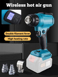 18V Heat Shrink Wrapping Hot Gun Air Dryer Soldering Thermal Blower with LED display, Tool only, No battery