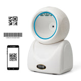 1D 2D QR Desktop Wired Barcode Scanner - Hands-Free Automatic Sense Reader USB, with Image CMOS Sensor for Retail Shop and Grocery Store
