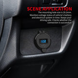 Quick 3.0 Dual USB Charger Socket Waterprooluminum Power Outlet Fast Charge with LED Voltmeter for 12V/24V Car Boat