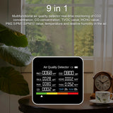 9 in 1 Air Quality Monitor Meter Carbon Dioxide Detector CO2 CO TVOC HCHO PM2.5 PM1.0 PM10 Temperature Humidity Detection