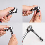12 Piece Repair Tool Set 1/4 3/8 1/2 Quick Ratchet Hexagonal Automotive Maintenance Socket Wrench Tools
