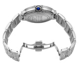 PINTIME Watch for Men Luxury Stainless Steel Quartz Wristwatches Waterproof 30m Bling Diamond Roman Number Dial Casual Clock