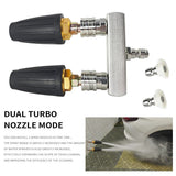Dual Turbo Extension Nozzles 4000PSI Spray Gun Wand Lance Power Pressure Washer With 1/4 Quick Connect