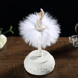 Feather Skirt Rotating Music Figurine, Manual Control Dancing Girl Musical Box For Girls