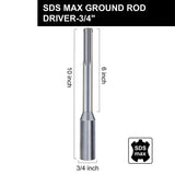 Driver Driving Rods Great for All SDS MAX Hammers and Hammer Drills(3/4 Inch Ground Rod Driver)
