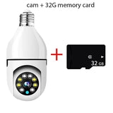 5G Bulb E27 Surveillance Camera Full Color Night Vision Automatic Human Tracking Zoom Indoor Security Monitor Wifi Camera