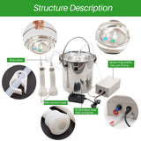 5L Cow Goat Electric Milking Machine Stainless Steel Milker Electric Vacuum Pump 240V Automatic Efficient Milking Machine